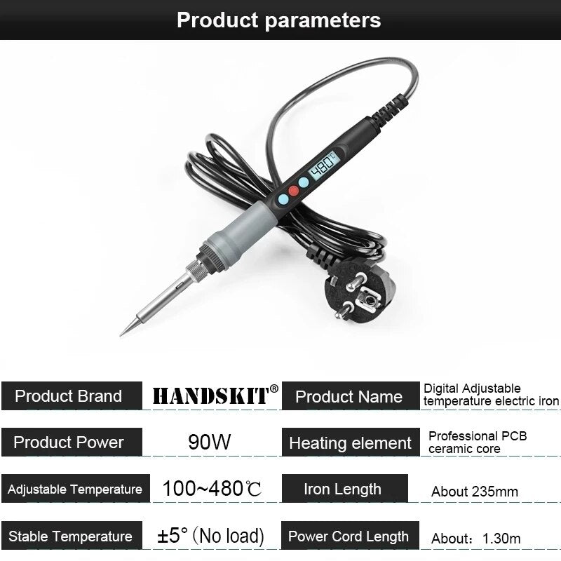 Adjustable Temperature Electric Digital Soldering Iron With Knife 5 Soldering Tips Home Repair Iron Welding  Tool