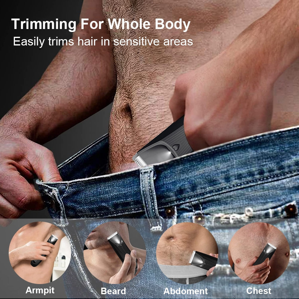 Body Trimmer For Men Painless Epilator Rechargeable Shaver For Sensitive Areas Bikini IPX7 Electirc Epilator Body Hair Trimmer