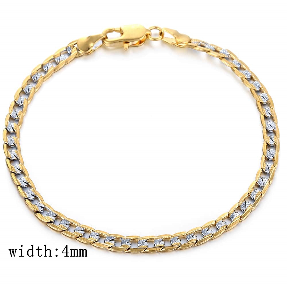 Trendsmax Gold Color Chain Necklace For Men Women Cuban Link Chain Male Necklace Fashion Men's Jewelry Wholesale Gifts 4mm GN64