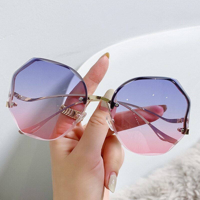 Gafas de sol con gradiente para mujer, anteojos femeninos de moda para exteriores, para vacaciones, ocio, estilo playero