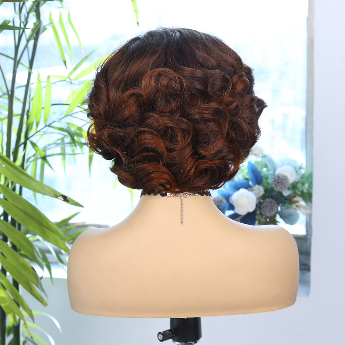 Perruque synthétique Body Wave courte de couleur marron pour femmes, perruque avec raie latérale, en vente, perruque de Cosplay à usage quotidien