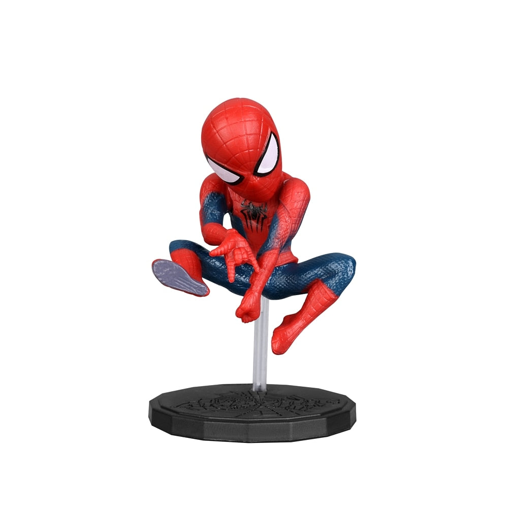 Disney Los vengadores de Marvel Spider Man 4 unids/set 6-8cm figura de acción postura colección de decoración de Anime figurita modelo de juguete niños