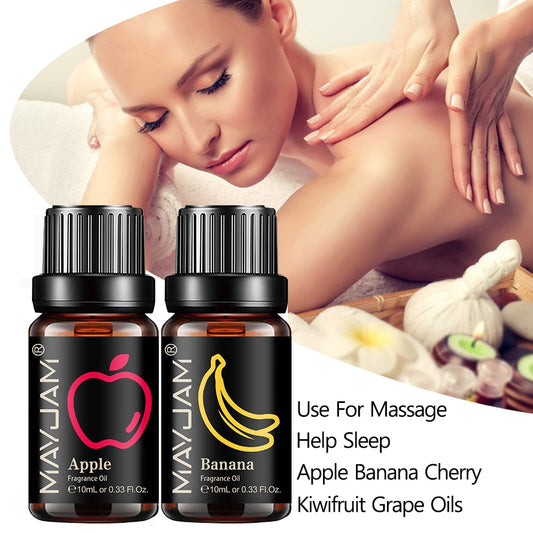 MAYJAM Apple Banana Cherry Kiwifruit Grape Oil Help Sleep 10ml Fruit Essential Oil Use For Massage Skin Care