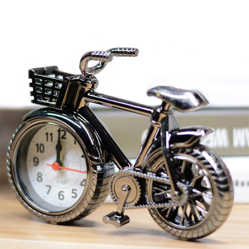 Creative Retro Bicycle Alarm Clock Office Bedside Table Living Room Home Clock Gifts Crafts