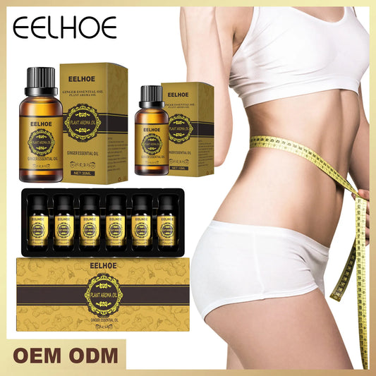 Eelhoe Ginger Essential Oil Firming Slimming Shaping Liquid Belly Sculpting Essential Promote Metabolism Full Body Massage Oil