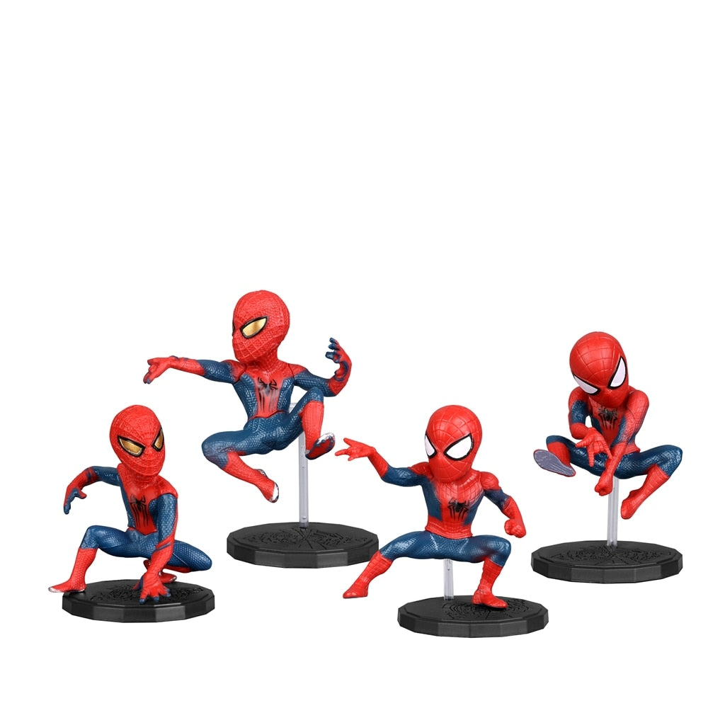 Disney Marvel Avengers Spider Man 4 pièces/ensemble 6-8 cm Figurine d'action Posture Anime décoration Collection Figurine jouet modèle enfants