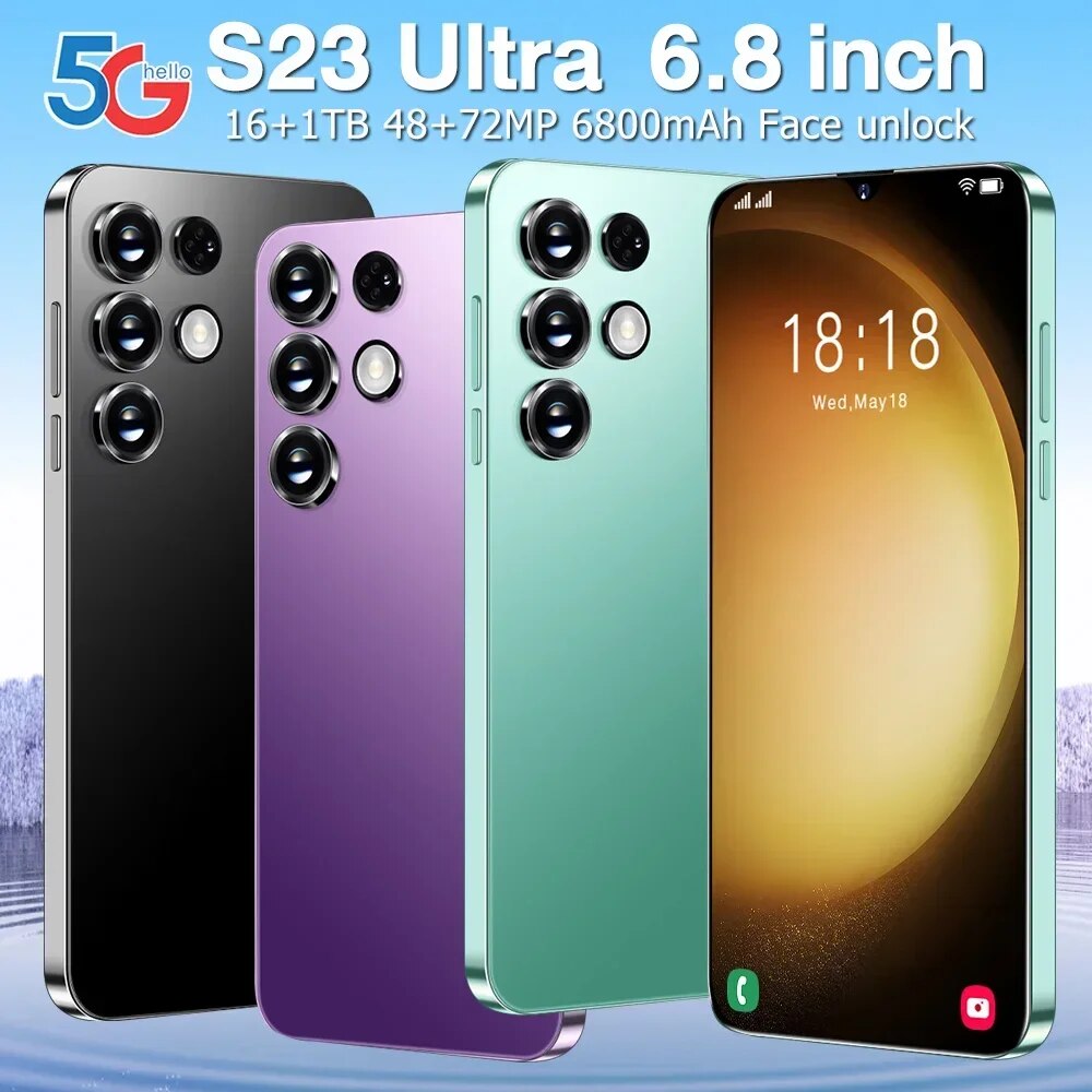 Unlocked S23 Ultra 5g smartphone android phone 6.8inch cell phone pro telefone 6800mAh 16+1TB 4g mobile phones original