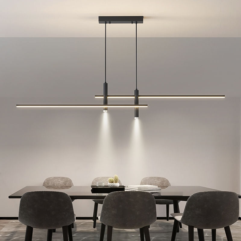 Lámpara colgante Led para mesa de comedor, candelabro de habitación minimalista de oro negro para cocina, decoración del hogar, accesorio de brillo