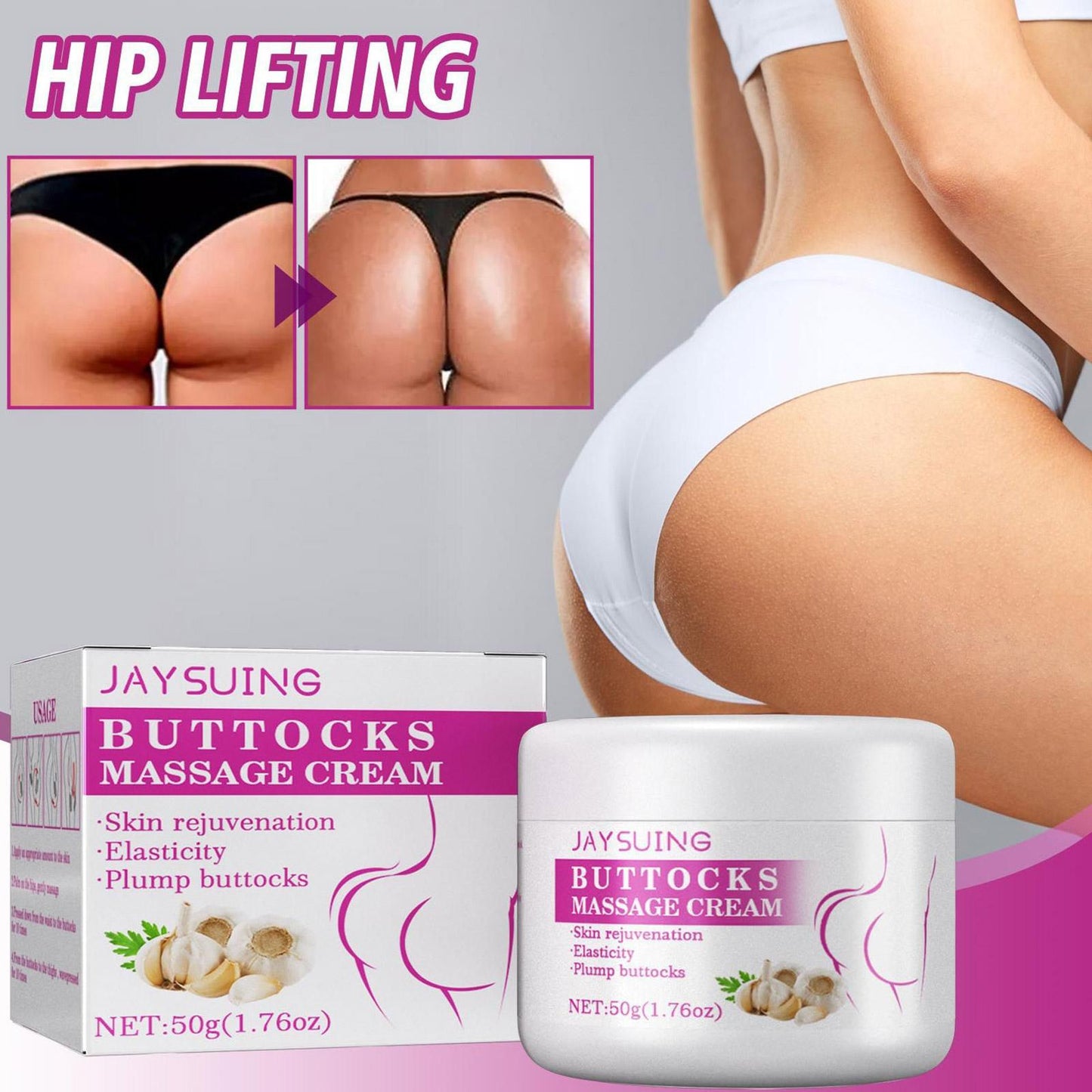 Natural Buttock Enlargement Cream Sexy Hip Butt Enlarger Enhancement Lift Up Enlarge Butt Plant Extract Effective Body Lotion