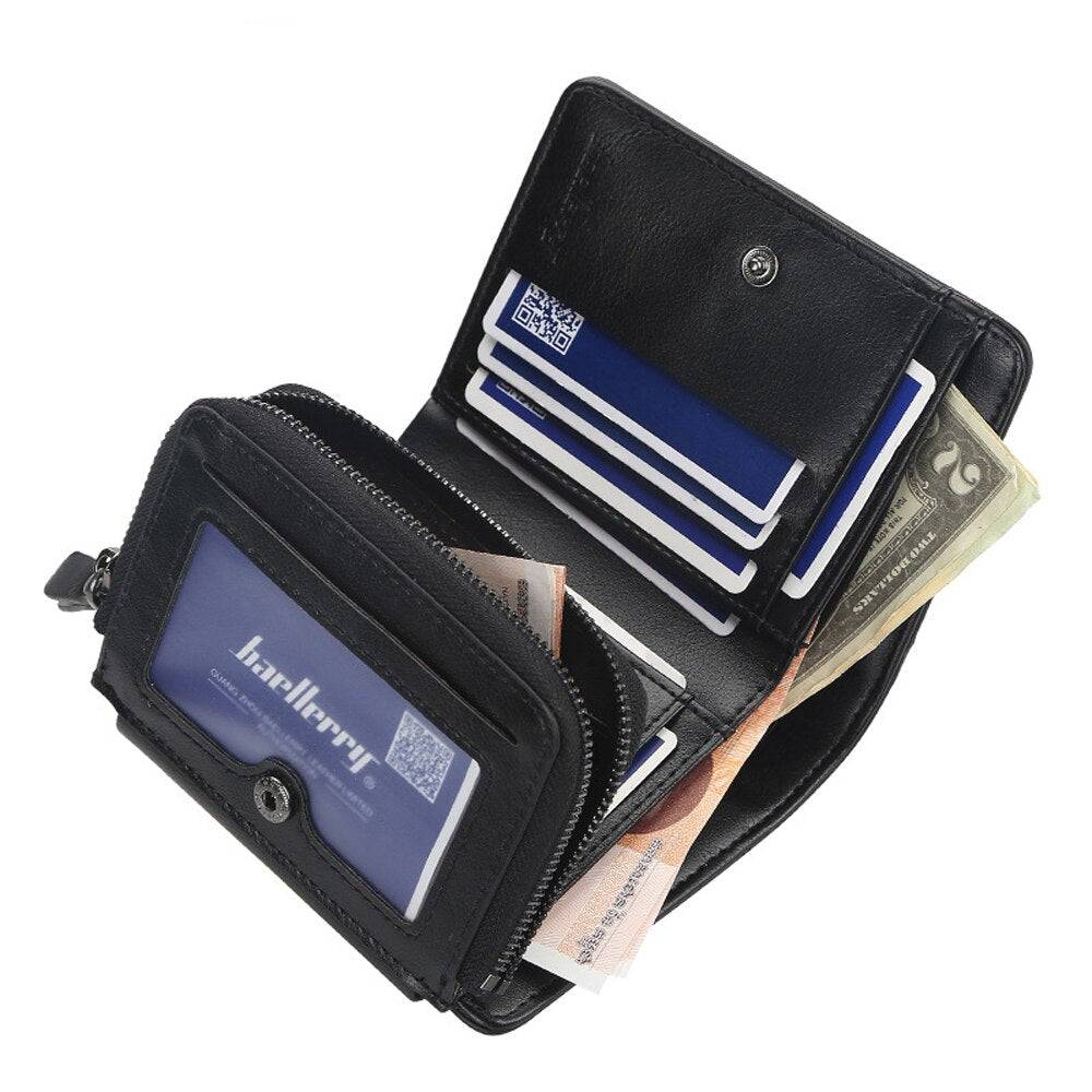 New PU Leather Men Wallets High Quality Zipper Short Desigh Card Holder Male Purse Vintage Coin Holder Men Wallets