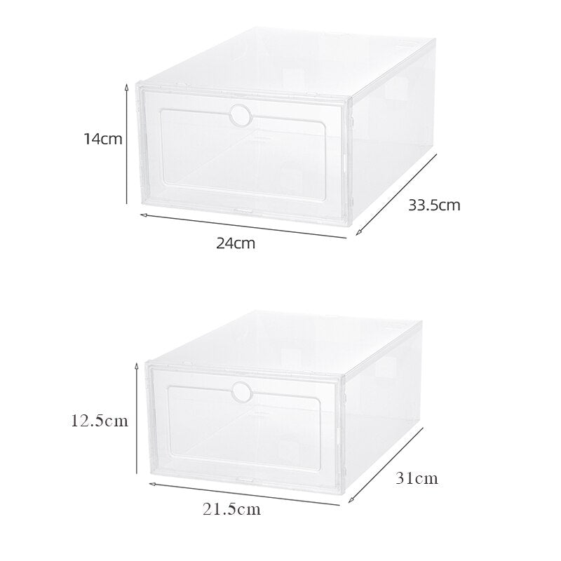 Caja de zapatos de plástico, caja transparente para zapatillas, zapatillas, caja de almacenamiento para zapatos, organizador de armario para el hogar, caja de zapatos a prueba de polvo