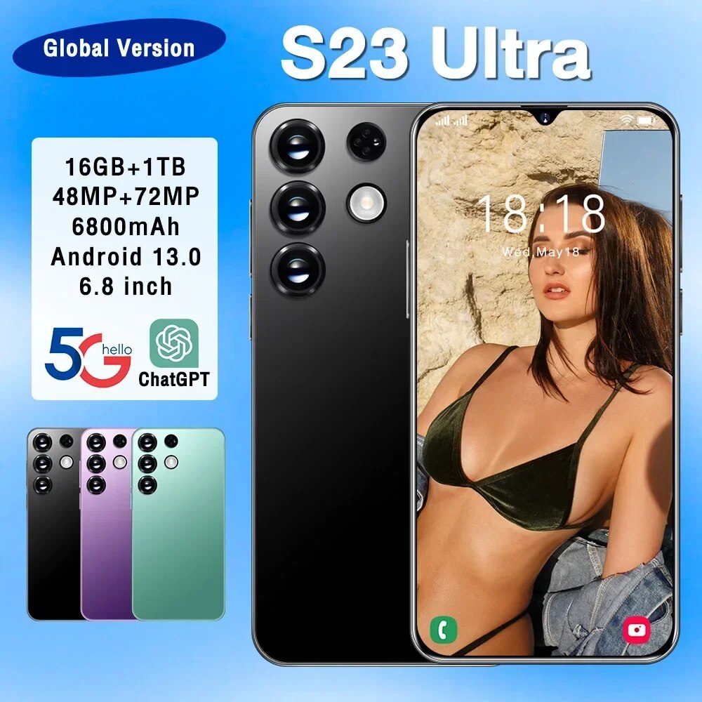 Unlocked S23 Ultra 5g smartphone android phone 6.8inch cell phone pro telefone 6800mAh 16+1TB 4g mobile phones original