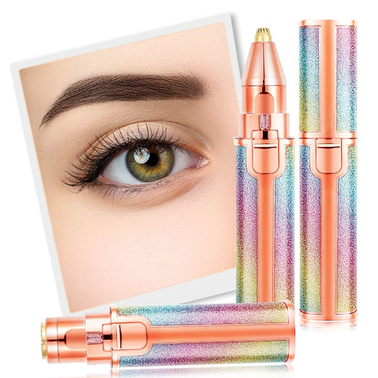 Portable 2 en 1 épilateur électrique rasoir de sourcils corps féminin visage rouge à lèvres forme épilation femmes indolore rasoir