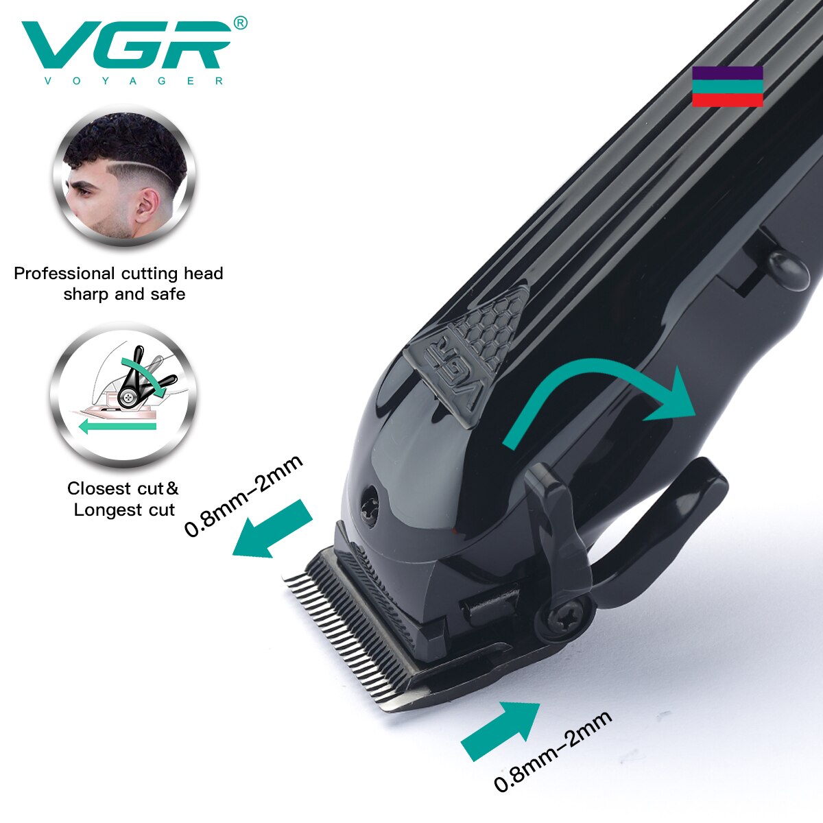 VGR Cortadora de Cabello Máquina para Cortar Cabello Profesional Cortadora de Cabello Ajustable Inalámbrica Recargable V 282