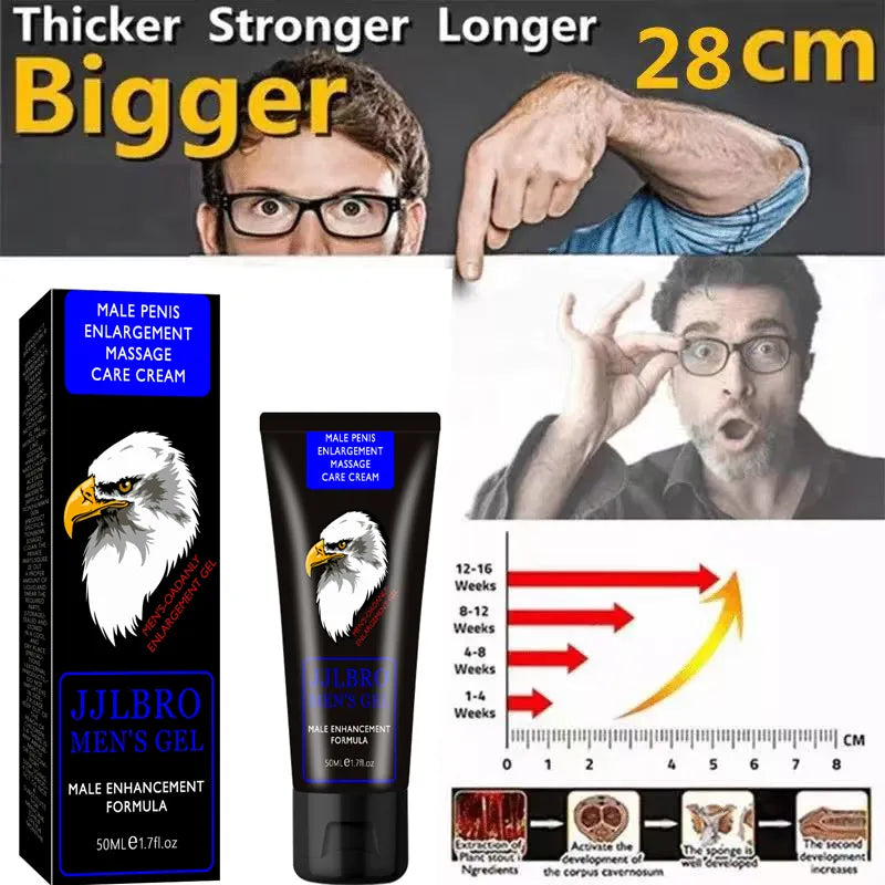 Crème d'agrandissement de pénis masculin de 50ml pour le gel d'agrandissement de pénis agrandir l'huile de croissance de pénis plus épaisse et plus forte grosses bites