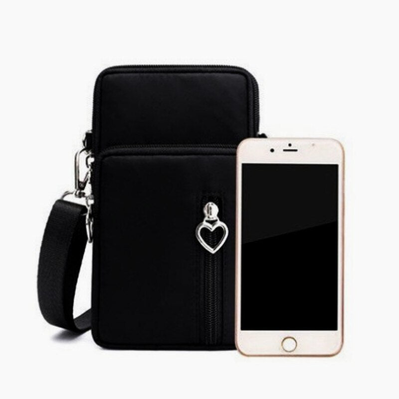 Sac nouveau téléphone portable femme trois couches Mini épaule messager poignet changement clé stockage bras sac