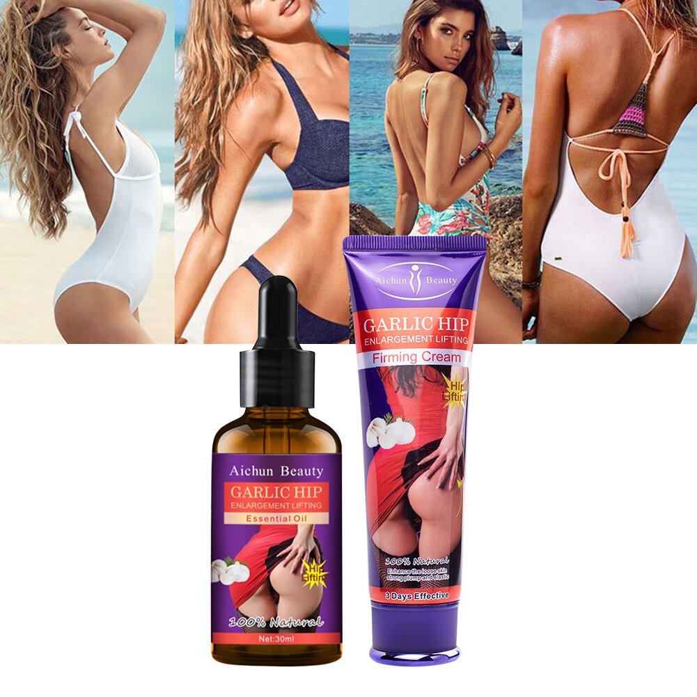 Huile essentielle/crème pour rehaussement des fesses à l'ail, crème de Massage pour rehausser les hanches, rehausseur de fesses, Essence d'agrandissement des fesses, soins pour le corps