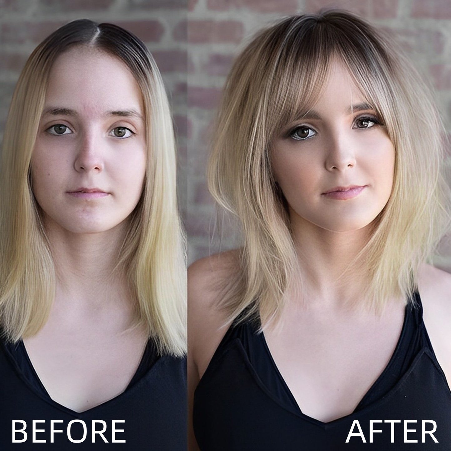 Ombre Blonde 100% Remy Human Hair Toppers with Bangs Silk Base Clip in Topper Top Hair in Hair Extension for Women 10/12/14inch