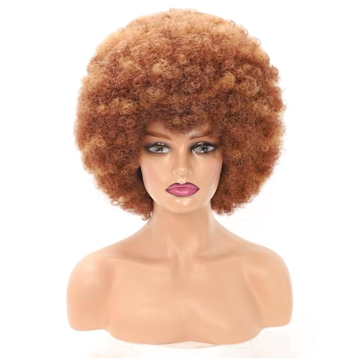 Women's Short Afro Kinky Curly Hair Wigs for Black Women Large Bouncy Soft Natural Looking Premium Synthetic Hair Wigs for Women