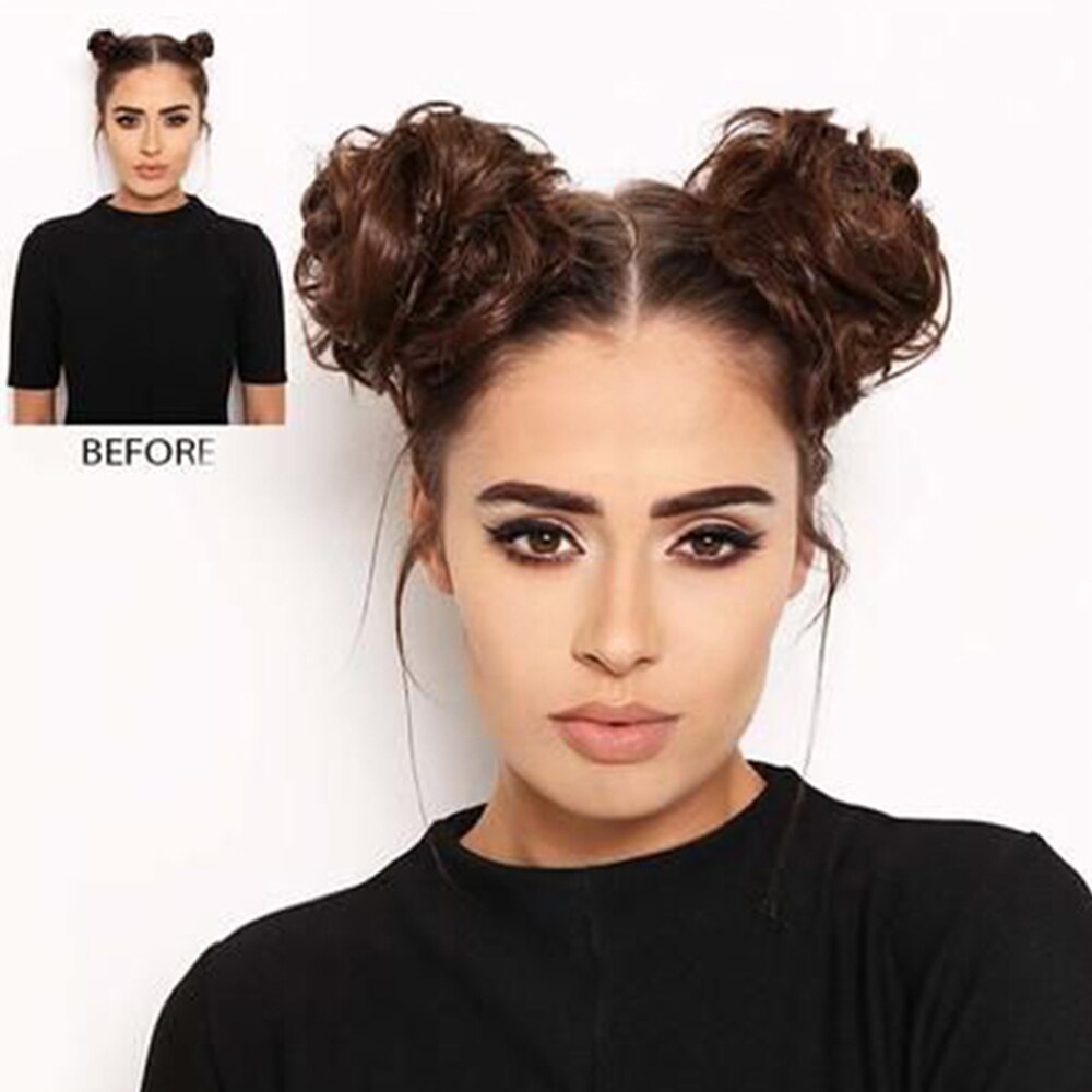 Extensions de Chignon synthétiques de 6 pouces, postiches élastiques bouclées et en désordre, Chignon Donut Updo pour femmes