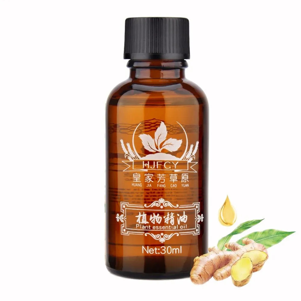 30ml Ginger Essential Oil Body Massage Oil Anti Aging Lymphatic Detoxification Body Pure Plant Essential Oil