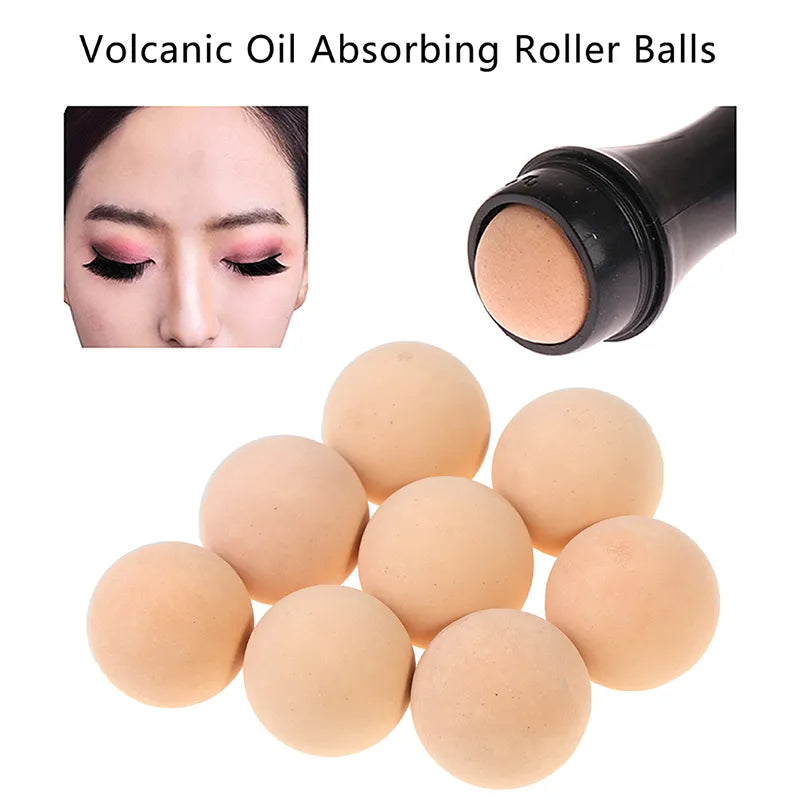 2in1 Natural Volcanic Stone Face Massage Oil Absorbing Roller Body Stick Makeup Skin Care Tool Facial Pores Cleaning Oil Roller