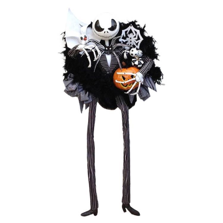 Guirnalda de calabaza aterradora para Halloween, accesorios decorativos para colgar en la puerta, fiesta navideña, esqueleto de terror