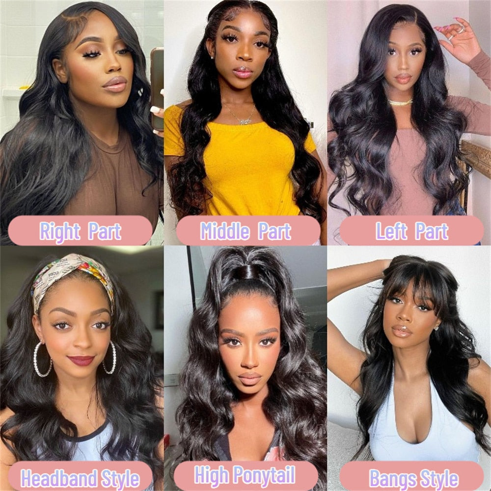 GinGin Body Wave Lace Front Human Hair Wigs 13x4 Swiss Lace Perruque cheveux humain 150% bodiwave wig