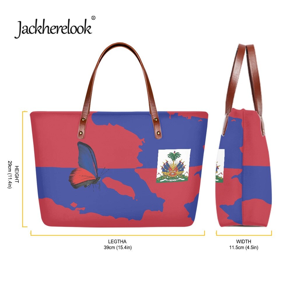 Sac fourre-tout Design papillon drapeau haïtien pour femmes, sacs à bandoulière de grande capacité pour filles, sac à main décontracté 2022