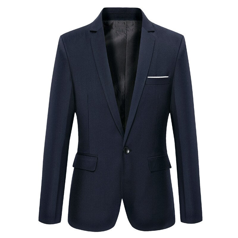 Blazers décontracté hommes d'affaires coupe ajustée costumes couverture fine bouton solide 11 couleurs à manches longues automne printemps vêtements formels