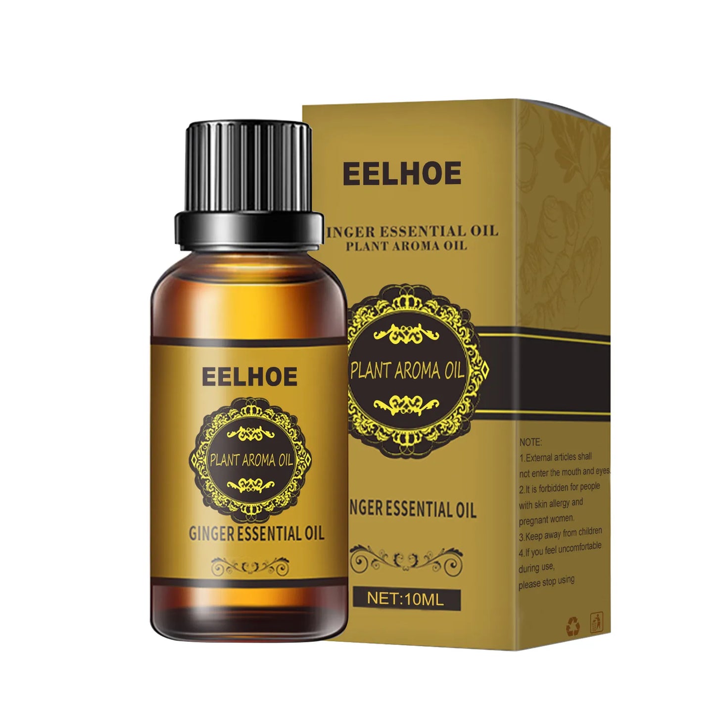 Eelhoe Ginger Essential Oil Firming Slimming Shaping Liquid Belly Sculpting Essential Promote Metabolism Full Body Massage Oil