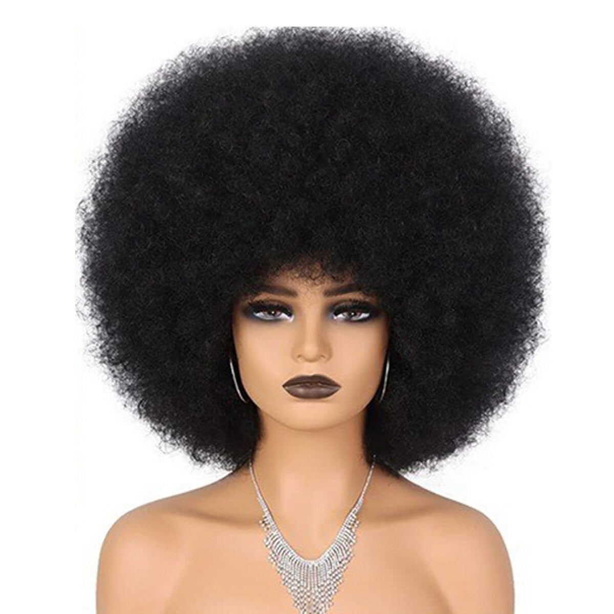 Women's Short Afro Kinky Curly Hair Wigs for Black Women Large Bouncy Soft Natural Looking Premium Synthetic Hair Wigs for Women