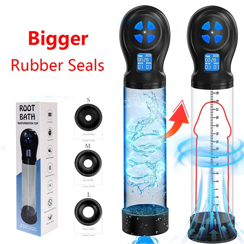 Hannibal Male Penis Pump Vacuum Water Pump For Men Automatic Penis Extender Enhancer Masturbator Penile Trainer Adult Sex Toys