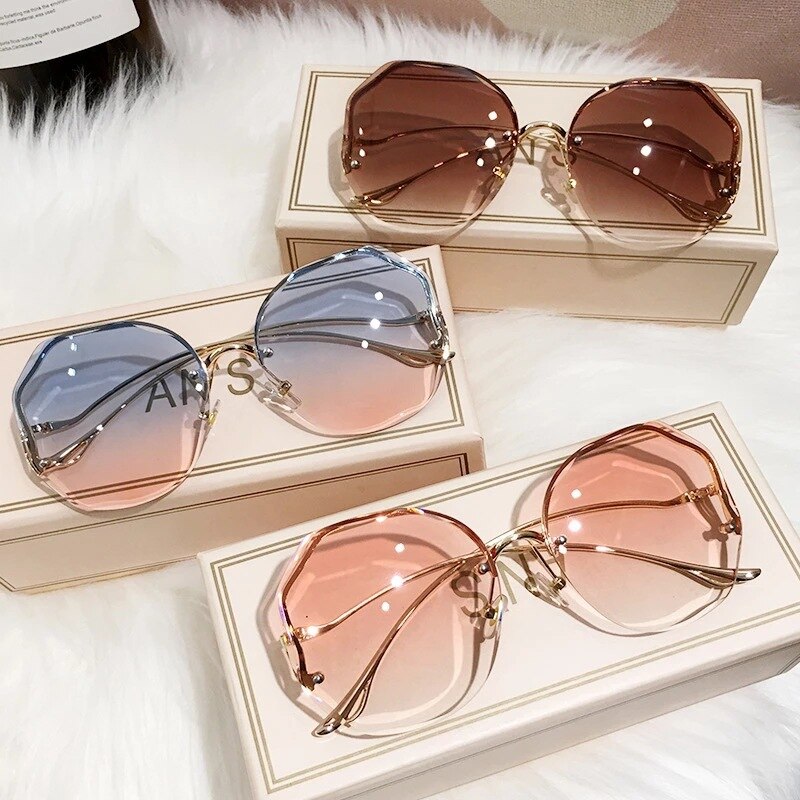 Gafas de sol con gradiente para mujer, anteojos femeninos de moda para exteriores, para vacaciones, ocio, estilo playero