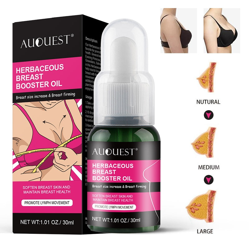 AUQUEST Aceite esencial para agrandar los senos Mejora de los senos Agrandar el pecho Masaje para agrandar los senos Cuidado corporal para mujeres