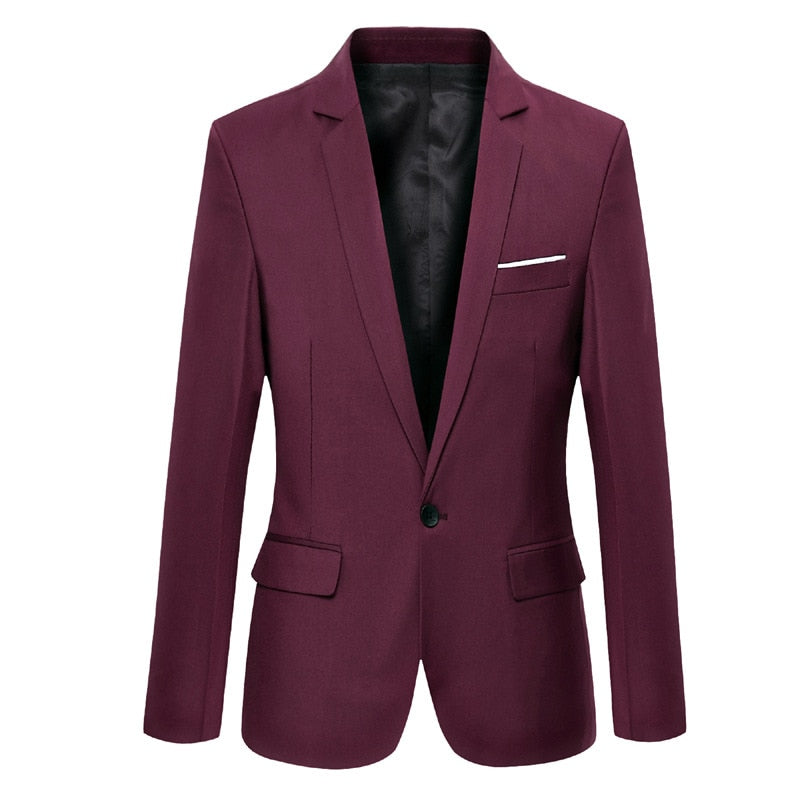 Blazers informales para hombre, trajes de negocios entallados, Tops finos con botones, ropa Formal de manga larga en 11 colores para otoño y primavera