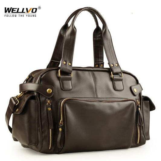 Bolso Retro inglés para hombre, bolso de hombro de cuero, bolsos de mensajero grandes de marca, bandolera de viaje para hombre de alta calidad XA158ZC