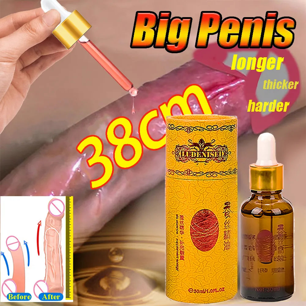 30ML Male Penis Enlargement Oil Big Cock Sex Supplies Increase Male Potency Long-lasting Thickening Growth Lubricant