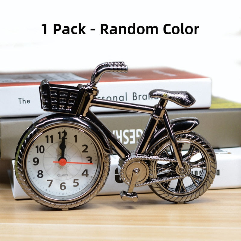 Creative Retro Bicycle Alarm Clock Office Bedside Table Living Room Home Clock Gifts Crafts