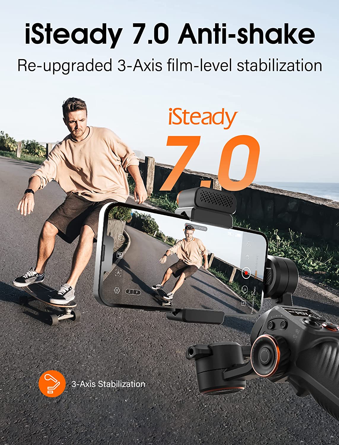 Hohem iSteady M6 iSteady X2, stabilisateur de cardan pour smartphone avec cardan pliable pour iPhone 14/13 PRO MAX/11, Samsung, Huawei