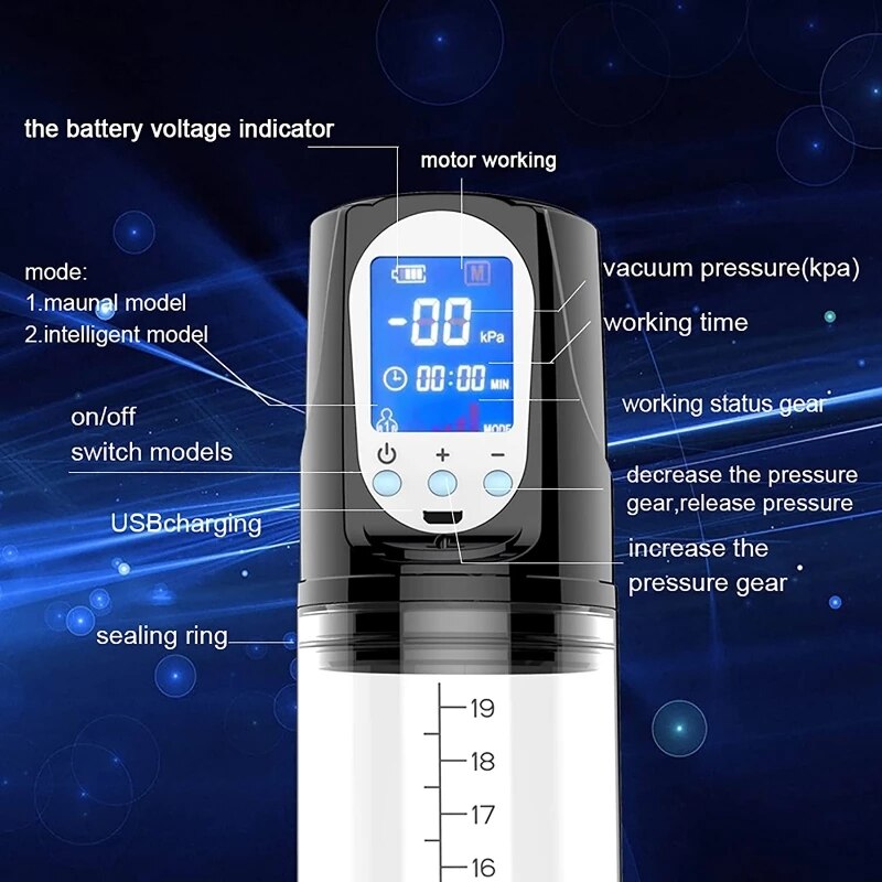 HESEKS Automatic Penis Pump Vacuum Pump Electric Usb Rechargeable Penis Enlargement Penis Extender Male Enlarger Sex Toy