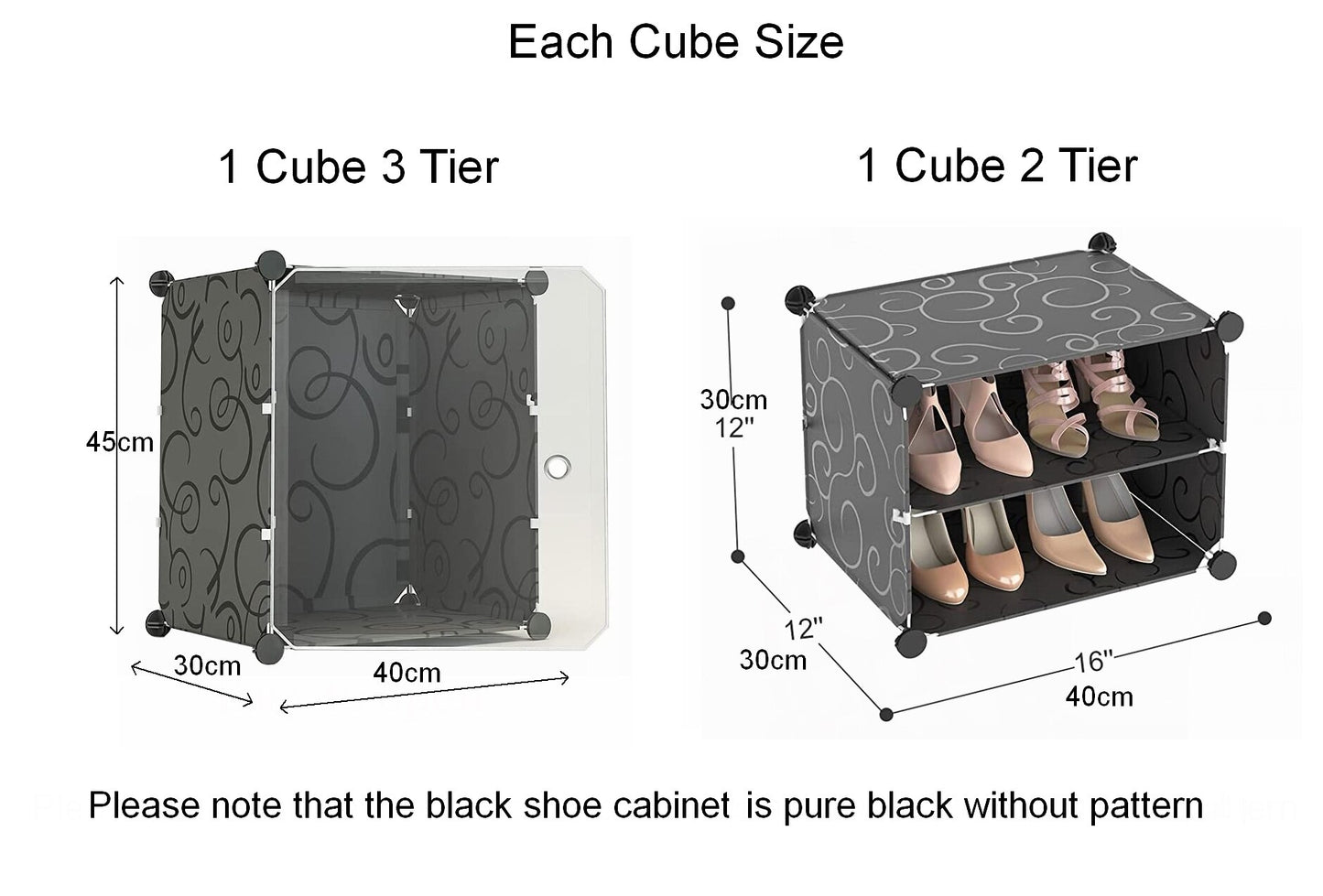 Shoe Rack Large Capacity Boot Storage 12 Cube Organzie Modular DIY Plastic 6 Tier 24-96 Pairs of Shoe