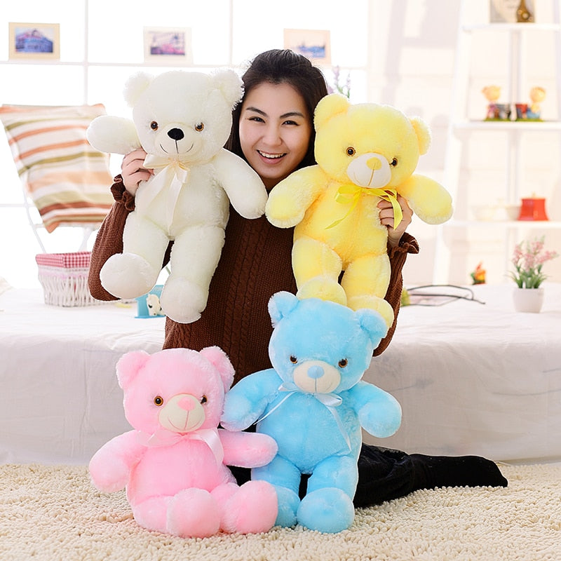 Luminous Creative Light Up LED Teddy Bear 32-50cm Stuffed Animals Plush Toy Colorful Glowing Teddy Bear Christmas Gift for Kid