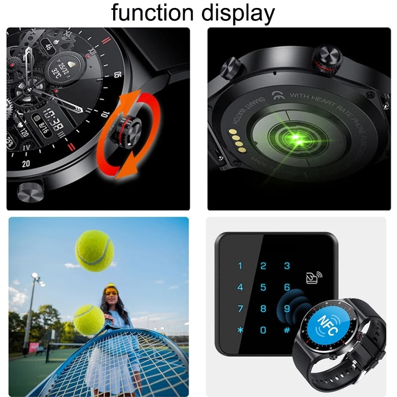 LIGE – montre connectée ECG + PPG pour hommes, bracelet de Sport, entièrement tactile, avec appels Bluetooth, moniteur de santé, étanche, pour Android et Ios, 2023