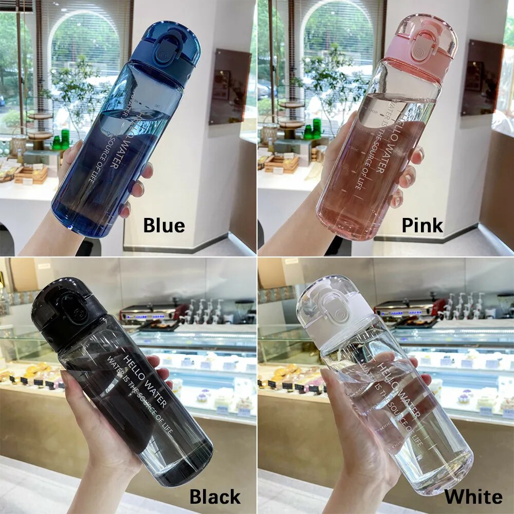 Buy 2 of them Sports Water Bottle 780ml Portable Gym Travel Clear Leakproof Drinking Bottle