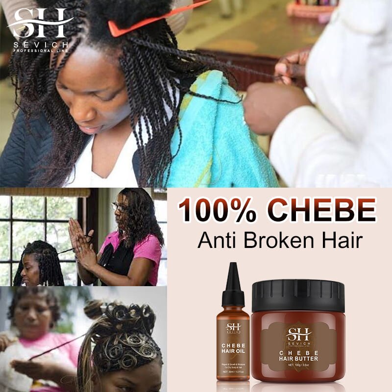 100G ensemble de croissance rapide des cheveux Traction alopécie Chebe masque capillaire Anti cassure des cheveux huile de croissance des cheveux traitement de perte de cheveux soins capillaires Sevich