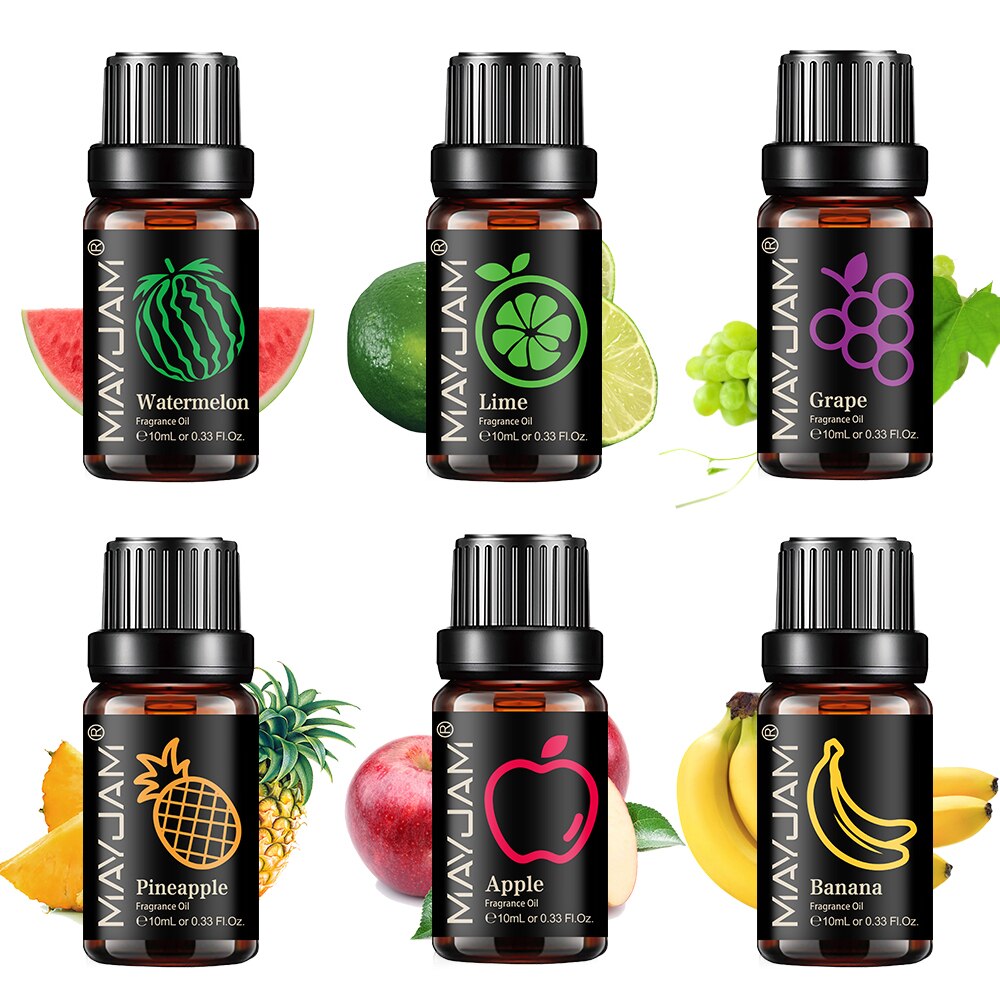 MAYJAM Apple Banana Cherry Kiwifruit Grape Oil Help Sleep 10ml Fruit Essential Oil Use For Massage Skin Care