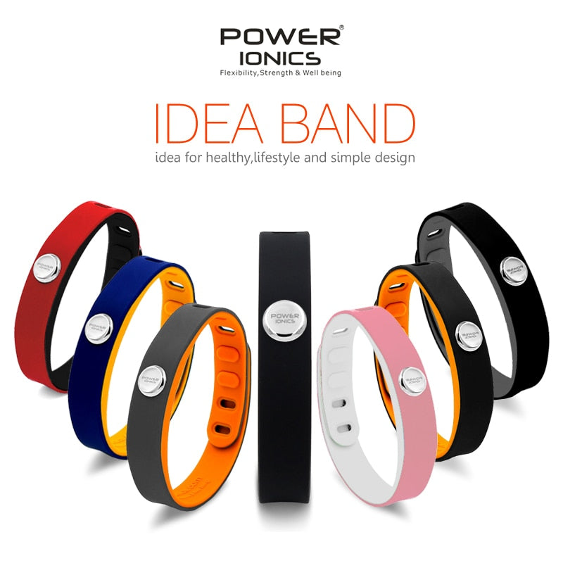 Power Ionics 3000ions Sports Waterproof Titanium Bracelet Wristband Improve Balance Sleeping Slimming