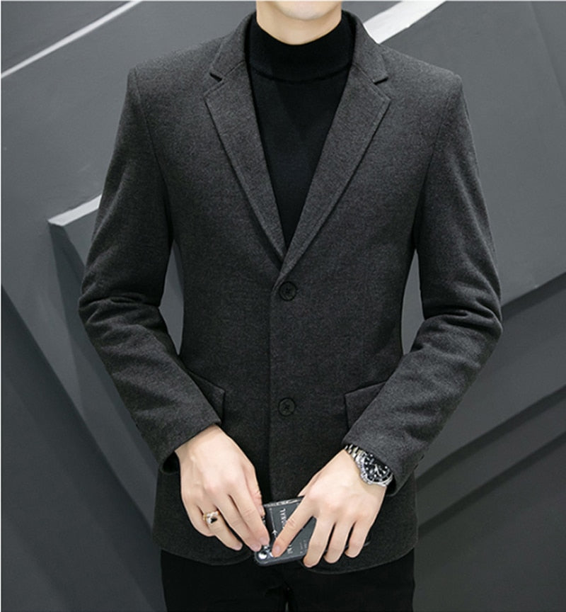 High Quality Blazer Men British High Quality Simple Business Work Fashion Trend Party Best Man Gentleman Slim Suit Jacket