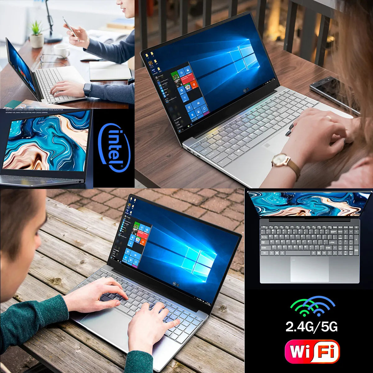 Win 11 Pro Intel Celeron J4125 15,6 pulgadas Windows11 Pro 1920*1080 juego Oficina portátil 12GB RAM 512GB/1TB SSD Windows 10 Notebook